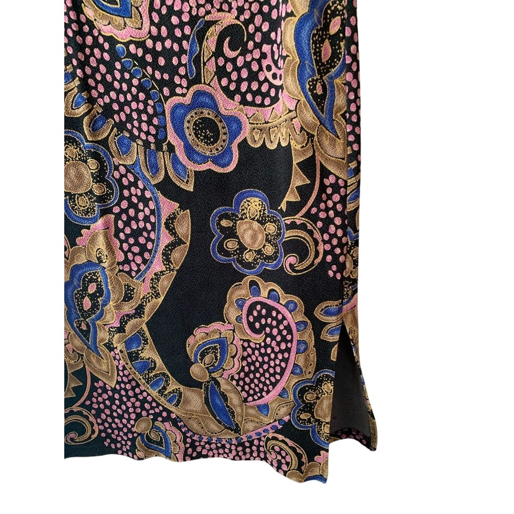 Vintage Mirasol Womens Jacket & Skirt Set Size L Black With Multicolor Cottageco - Picture 8 of 11